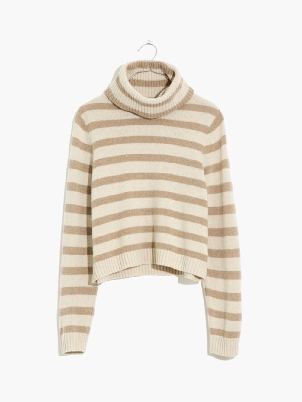 Madewell Beige and Cream Striped Turtleneck Sweater - Picture 4 of 4